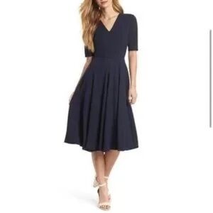 Gal Meets Glam Classic Navy Midi Dress